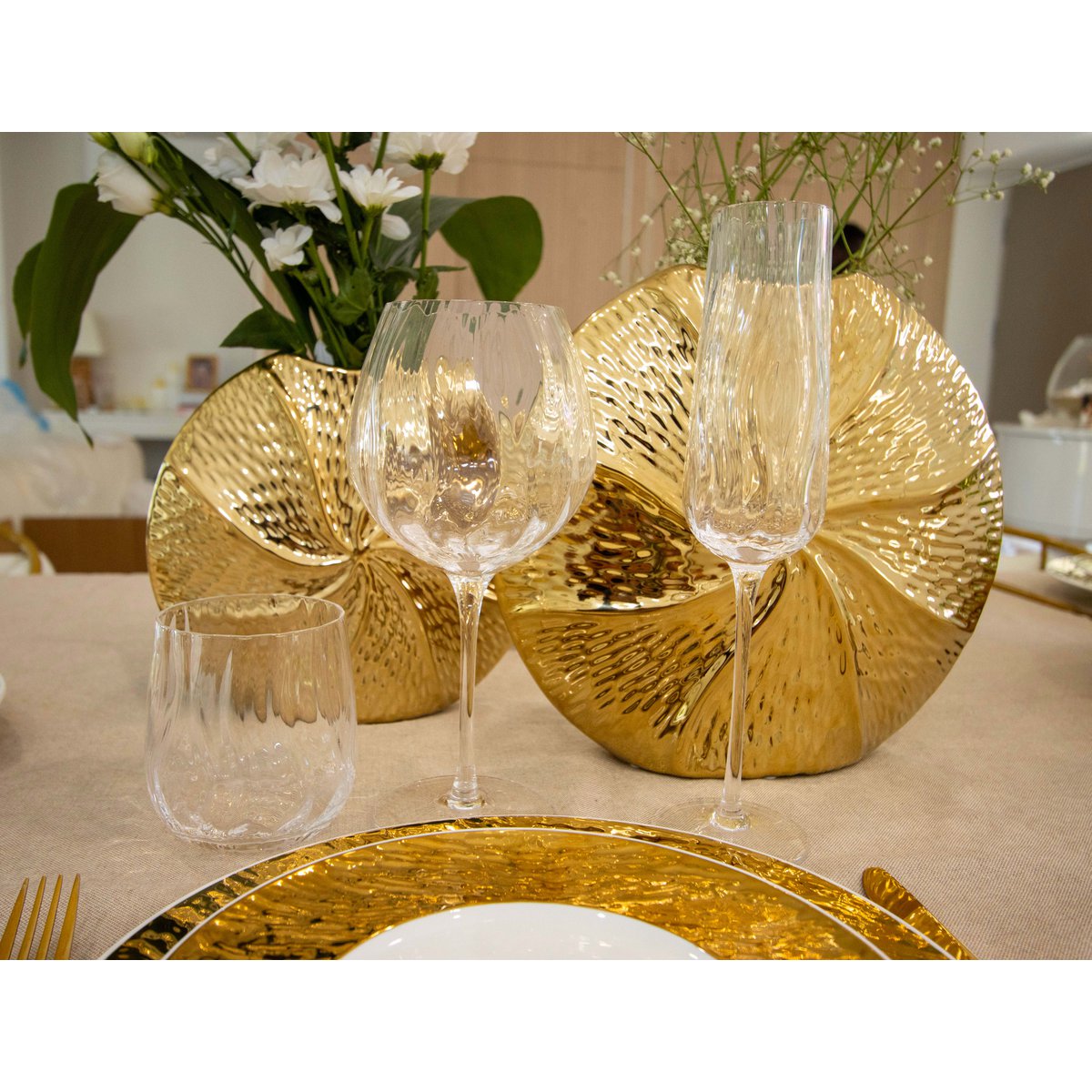 Wave Waterglazen Set van 6 – Gelaagd Glasontwerp