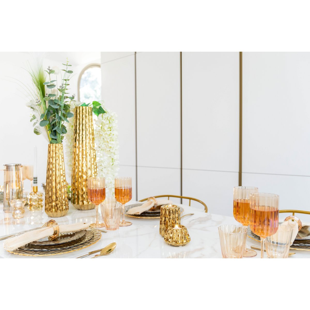 Elegant golden vase for home decoration and modern interiors | CozyVibe