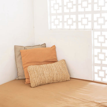 DALUNG raffia throw pillow with filling for cozy décor by CozyVibe