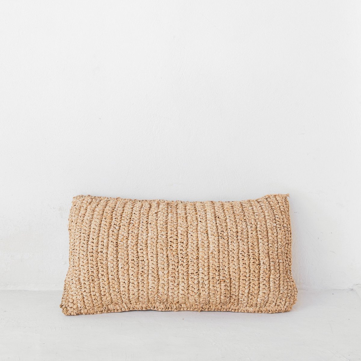 Natural raffia throw pillow for cozy living spaces by CozyVibe