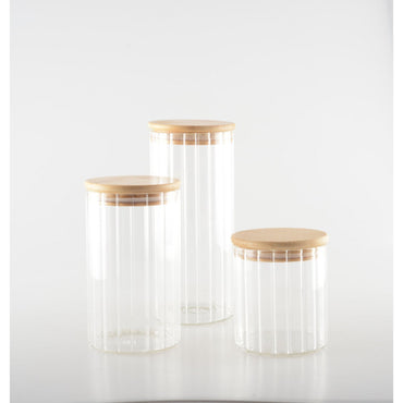 Glass Storage Jar – Airtight Wooden Lid Design - CozyVibe.eu