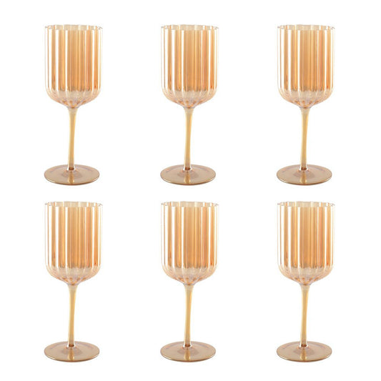 Golden wine glasses - Lot of 6 - CozyVibe.eu