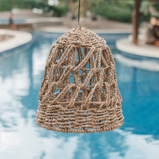 Padang Seagrass Lampshade – Handwoven Boho Pendant Light for Cozy Interiors - CozyVibe.eu