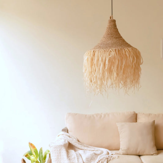 Raffia Lamp | Lampshade RUMBAI - CozyVibe.eu