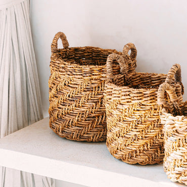 RINJANI handwoven banana fibre laundry basket for home décor by CozyVibe
