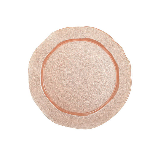 Salmon Glass Plate – Elegant Flower Tableware - CozyVibe.eu