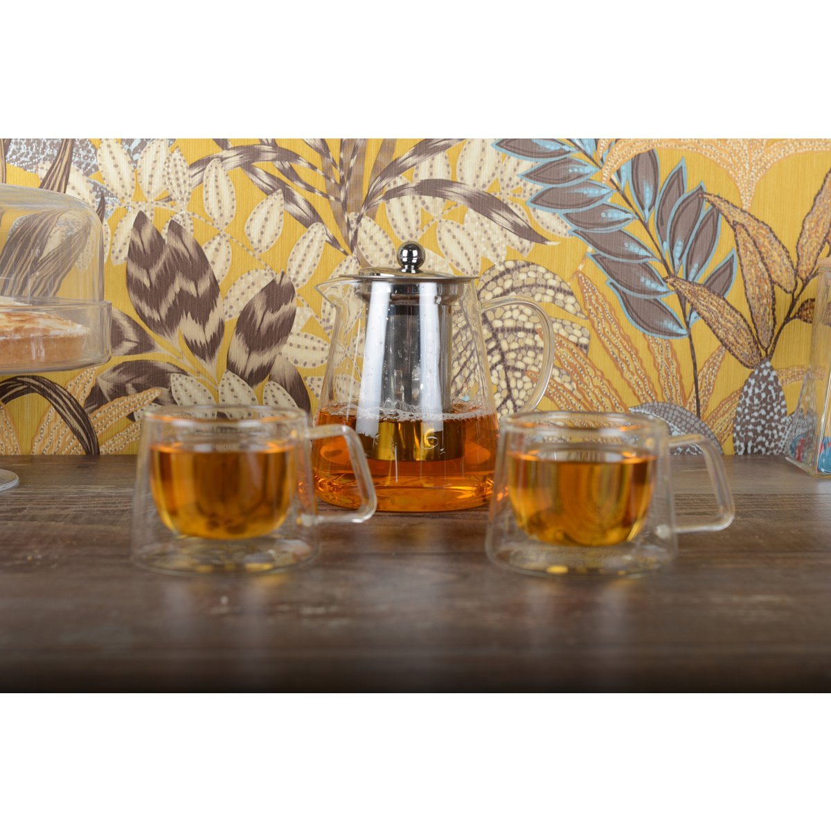 Glass teapot with premium stainless steel tea infuser