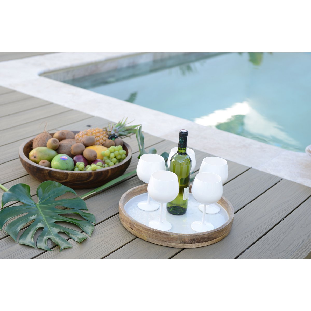 Wooden decorative bowl 45x45x9cm - CozyVibe.eu