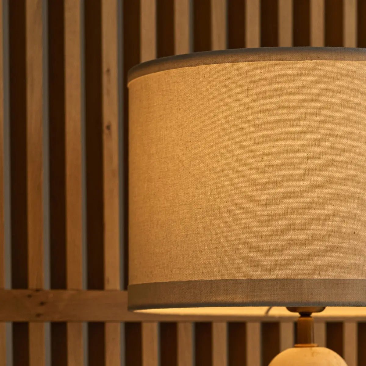 Charlotte Marble Table Lamp with Cotton Shade