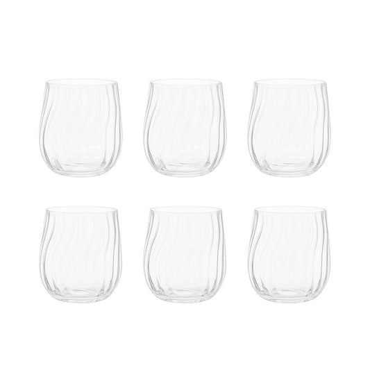 Wave Water Glasses Set of 6 – Textured Glass Design