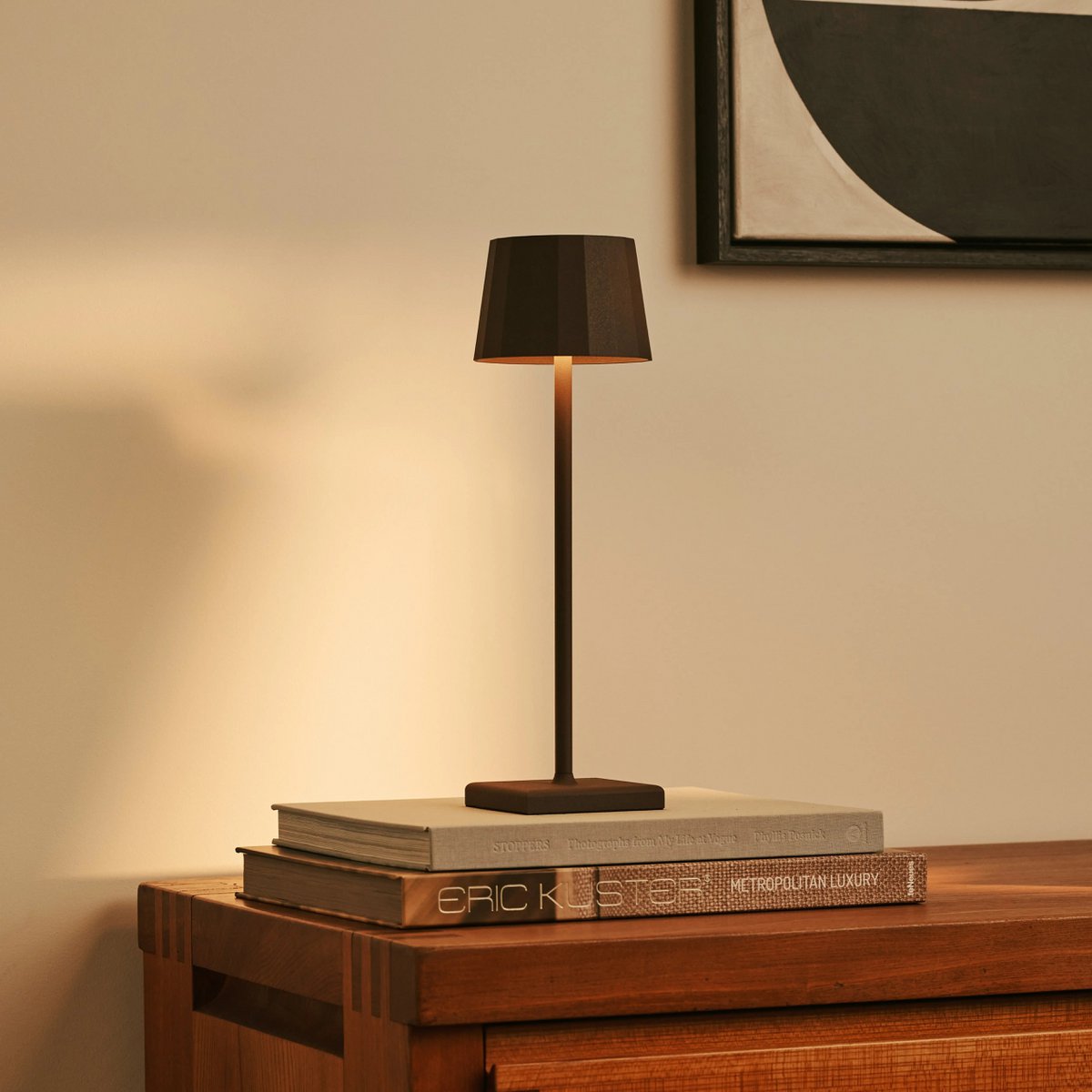 William Mocha Brown Rechargeable Table Lamp