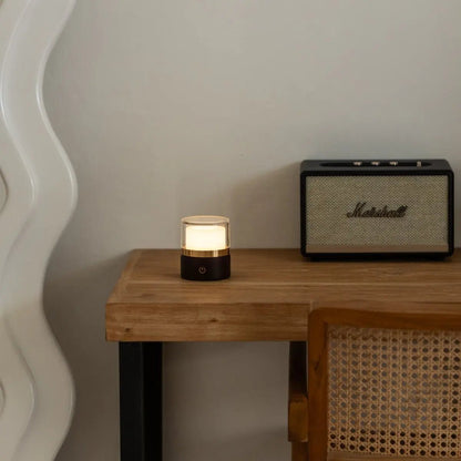 Leo Dark Brown Mini Rechargeable Table Lamp