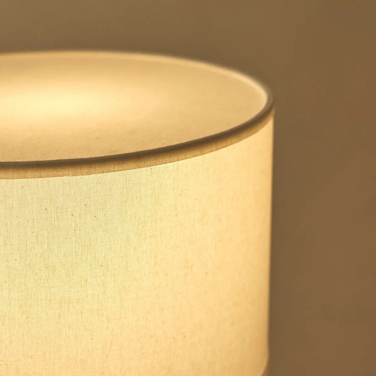 Isla Travertine Table Lamp with Cotton Shade