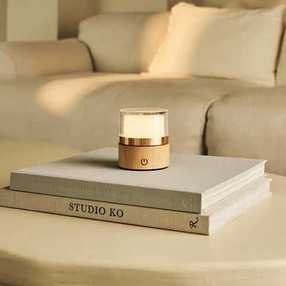 Leo Light Brown Mini Rechargeable Table Lamp