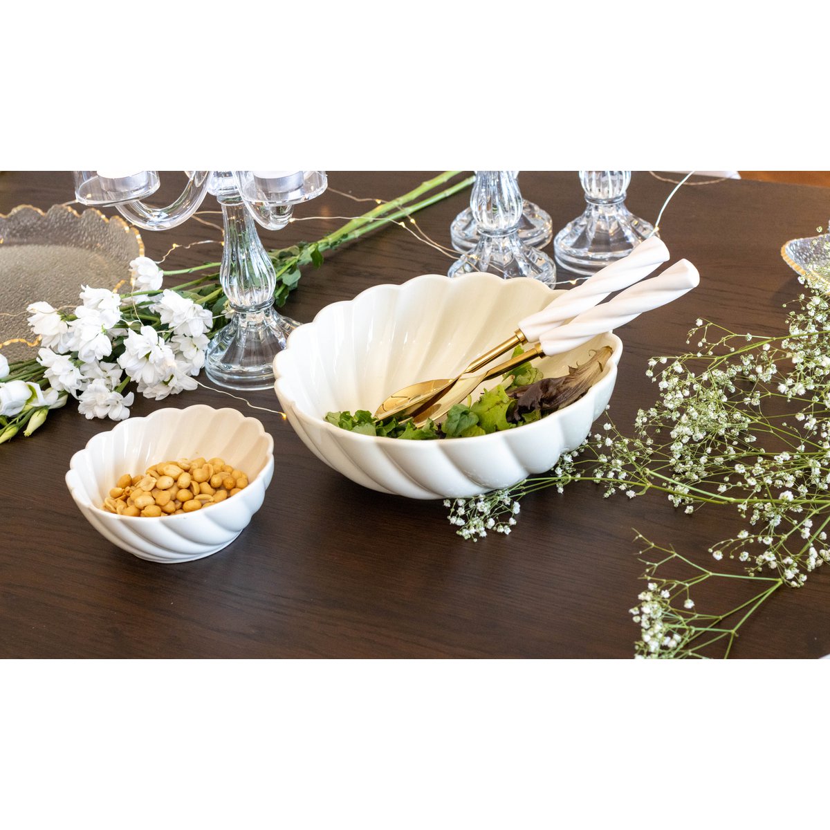 Ecru Cloud porseleinen saladeschaal – 25,5 cm