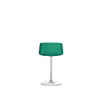 Colorful champagne flutes set used for celebration drink service