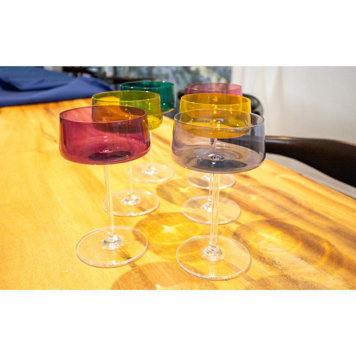 Kleurrijke champagnecoupes – Set van 6, 220 ml