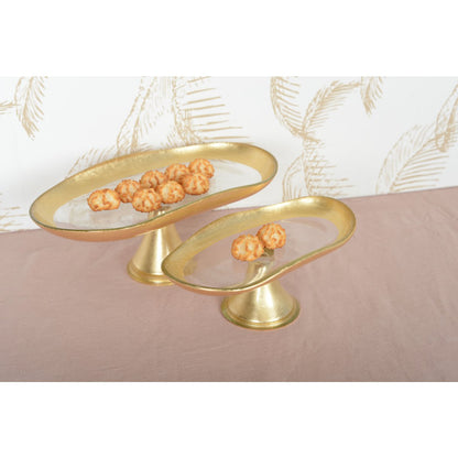 Gold Cake Stand on Foot glass pastry serving