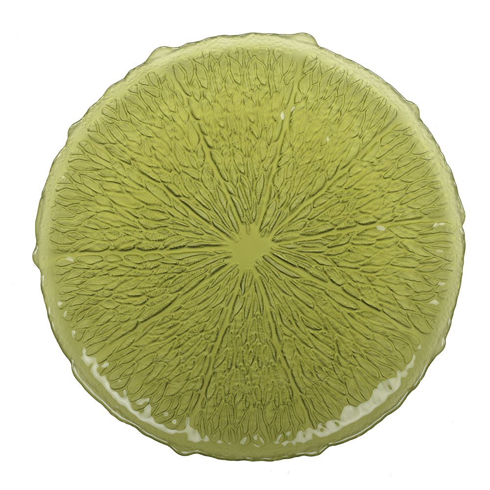 Lemon Zest Green Glass Flat Plate – cosy vibes