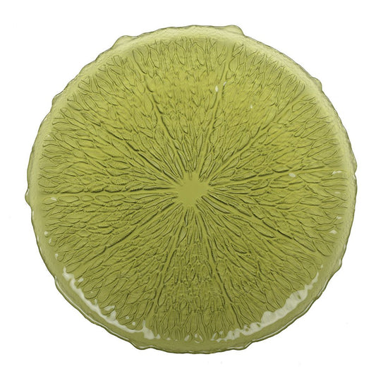 Lemon Zest Green Glass Flat Plate – cosy vibes