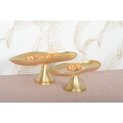Small Gold Cake Stand on Foot glass refined hosting