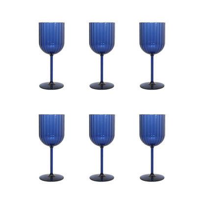 Acrylic blue wine glasses - Lot of 6 - CozyVibe.eu