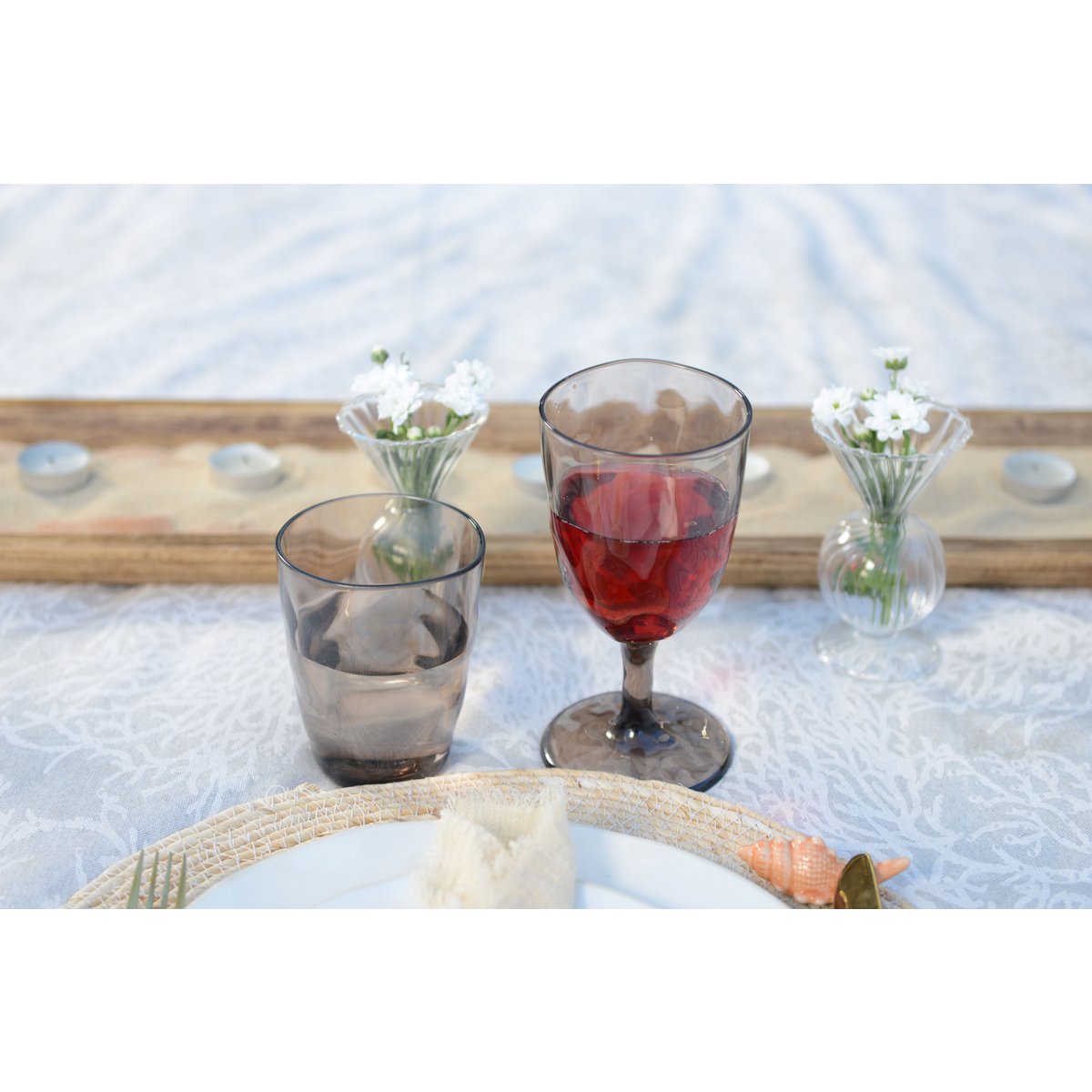 Acrylic brown water glasses - Lot of 6 cups - CozyVibe.eu