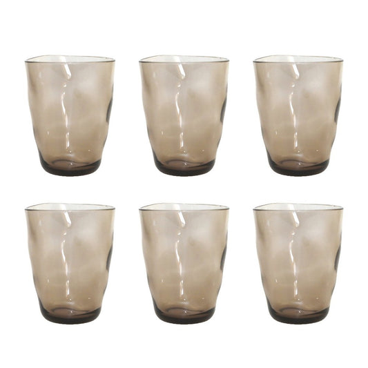 Acrylic brown water glasses - Lot of 6 cups - CozyVibe.eu