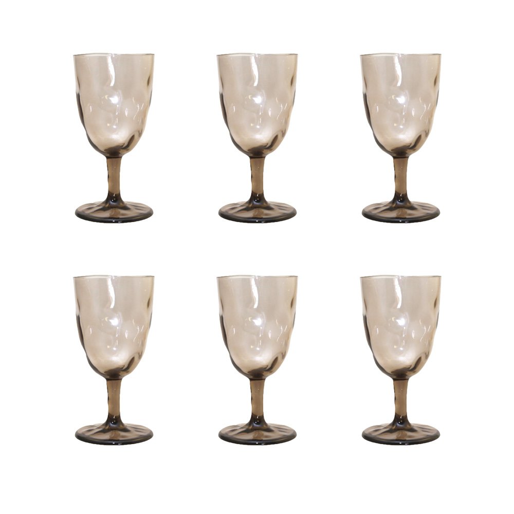 Acrylic brown wine glasses - Lot of 6 - CozyVibe.eu