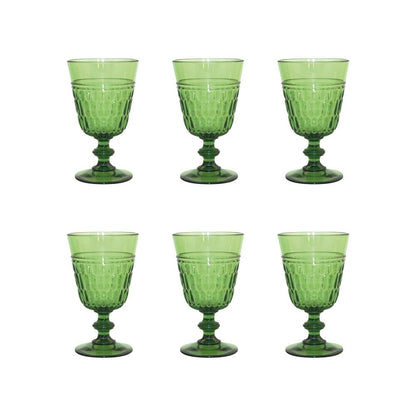 Acrylic green wine glasses - Lot of 6 - CozyVibe.eu