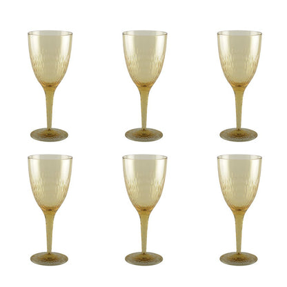 Acrylic yellow wine glasses - Lot of 6 - CozyVibe.eu