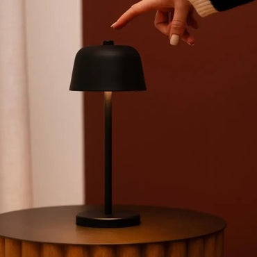 Anton black rechargeable table lamp with sleek modern design