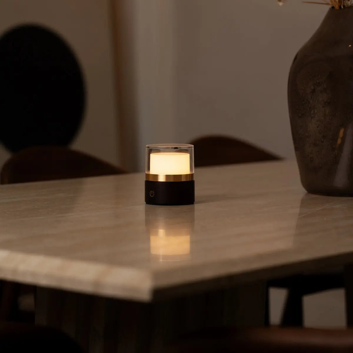 Leo Dark Brown Mini Rechargeable Table Lamp
