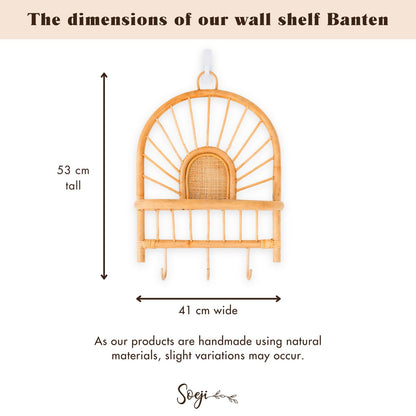 BANTEN Boho Rattan Wall Shelf Decorative Storage Accent | CozyVibes

