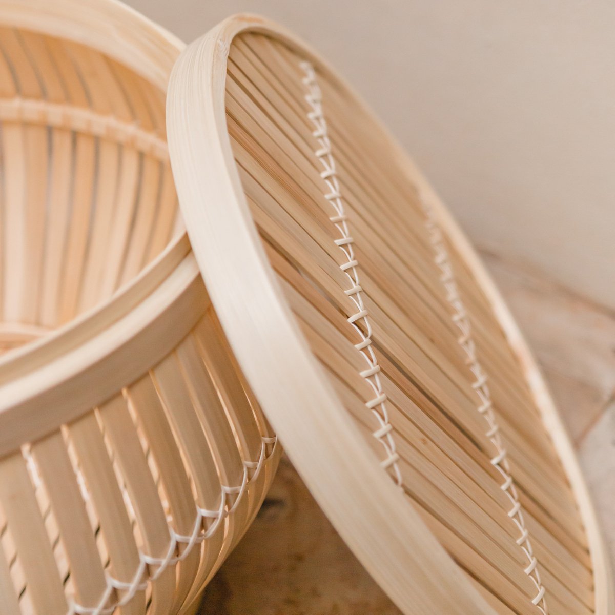 Bamboo side table adding cozy style to home décor by CozyVibe

