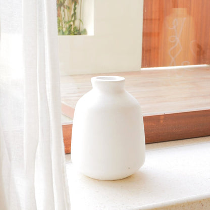 Bawa small white clay vase for home décor by CozyVibe

