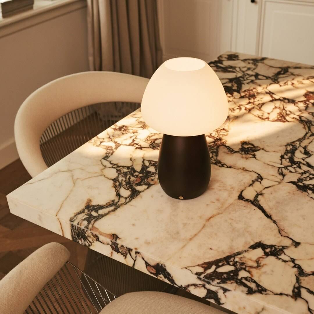 Dark brown portable bear lamp with rechargeable battery