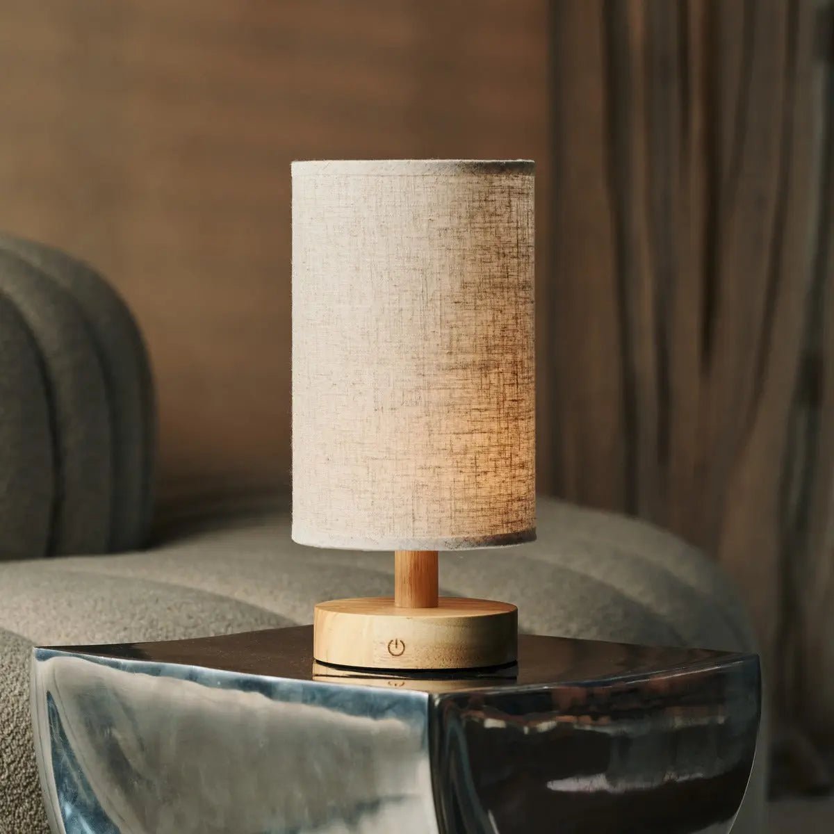 Ben Light Brown – Wooden Table Lamp | Rechargeable & Dimmable - CozyVibe.eu
