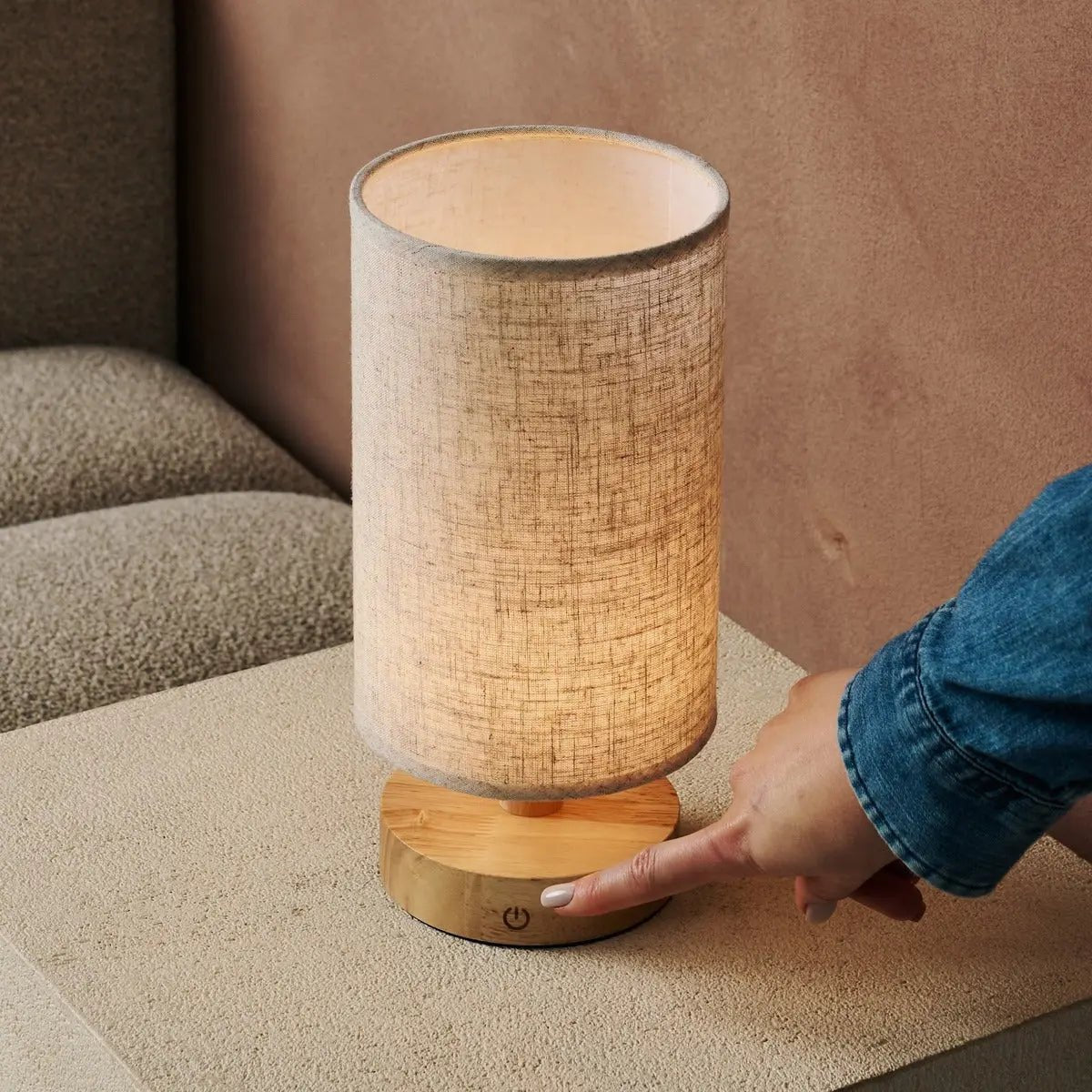 Ben Light Brown – Wooden Table Lamp | Rechargeable & Dimmable - CozyVibe.eu