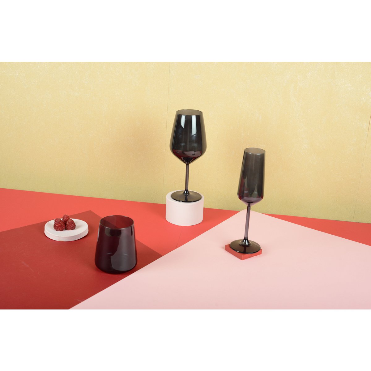 Black water glasses - Lot of 6 cups - CozyVibe.eu