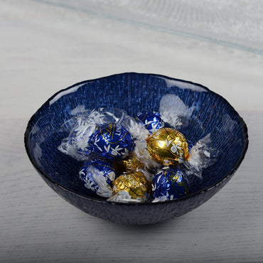 Blue porcelain soup bowl 16x16x6cm, round marine style, kitchen decor | CozyVibe

