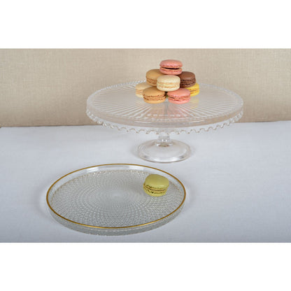 Cake stand glass 32x32x12cm - CozyVibe.eu