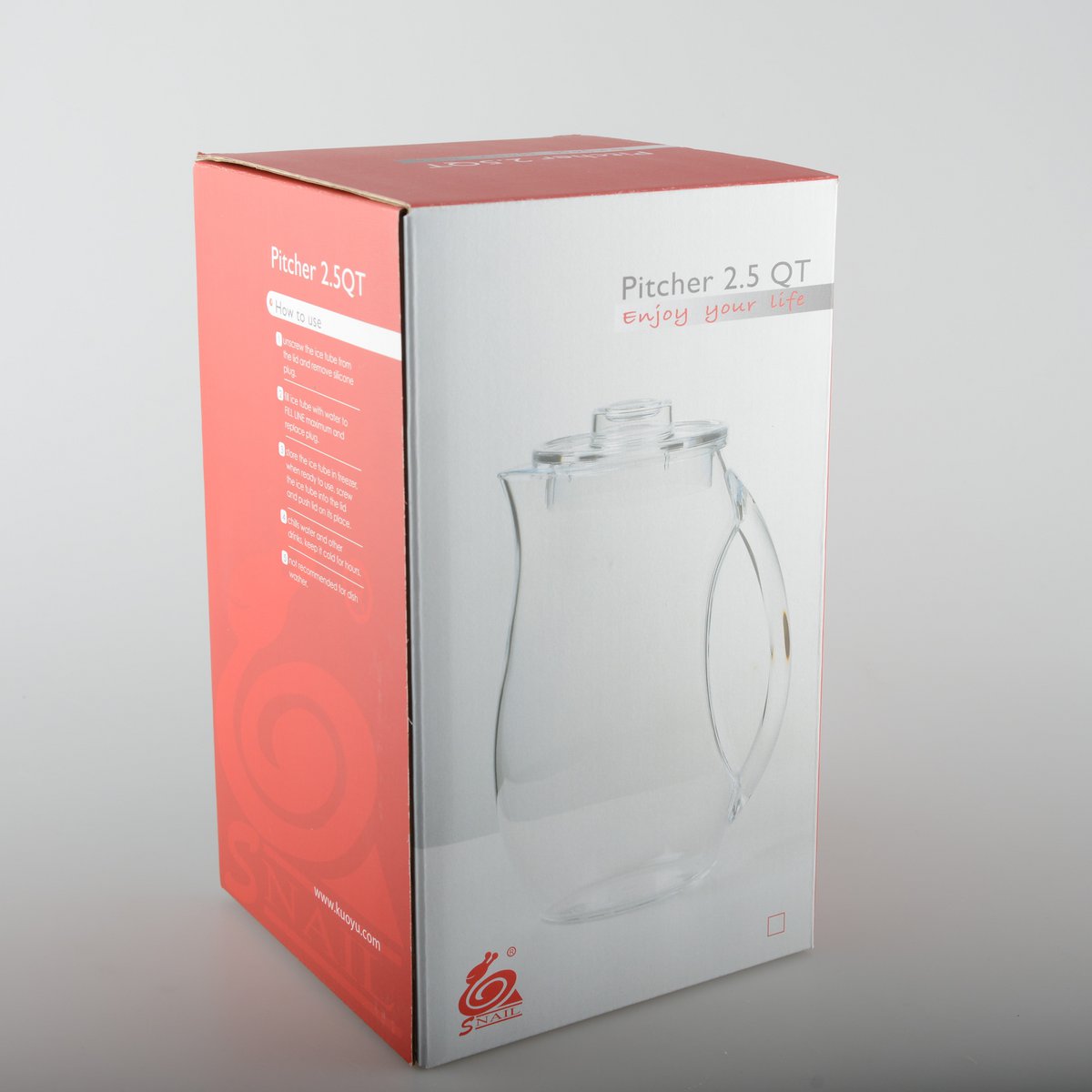 Acrylic water pitcher 1.8L with fruit infuser, perfect for kitchen decor | CozyVibe

