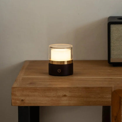 Leo Dark Brown Mini Rechargeable Table Lamp