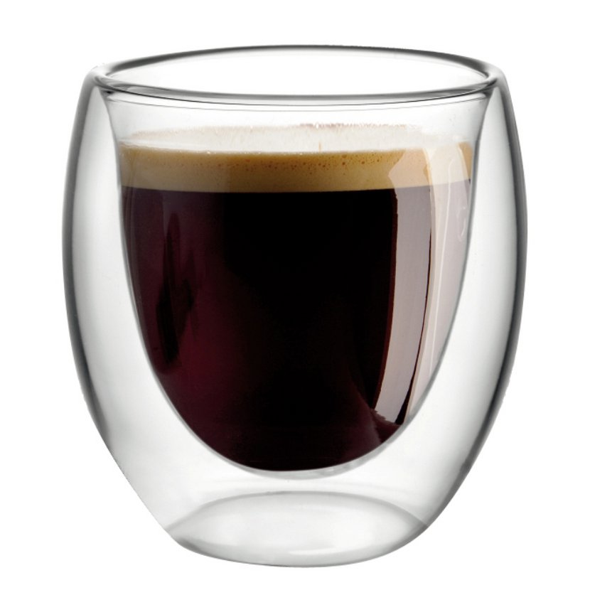 Set van 4 dubbelwandige glazen espressokopjes – 80 ml