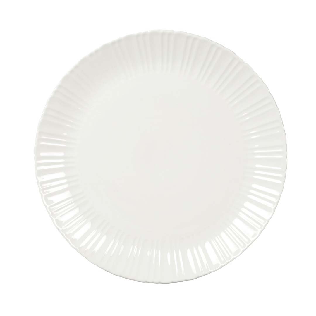 Flora white flat plate 26.6X26.6X2CM - CozyVibe.eu