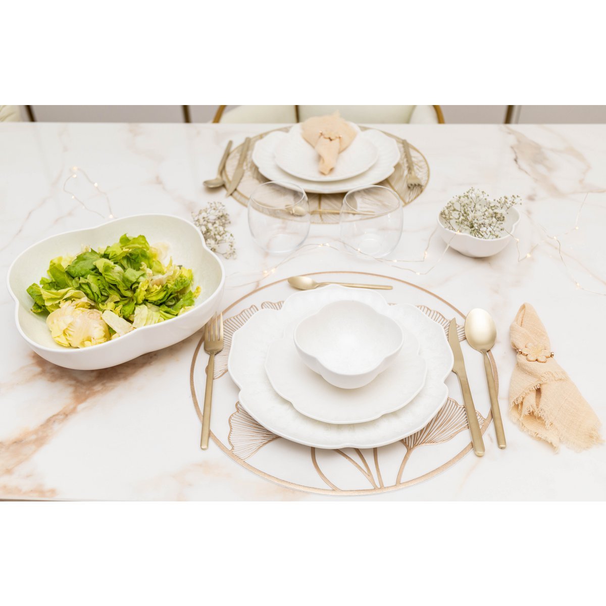 Floral white porcelain dessert plate 18.5cm - CozyVibe.eu