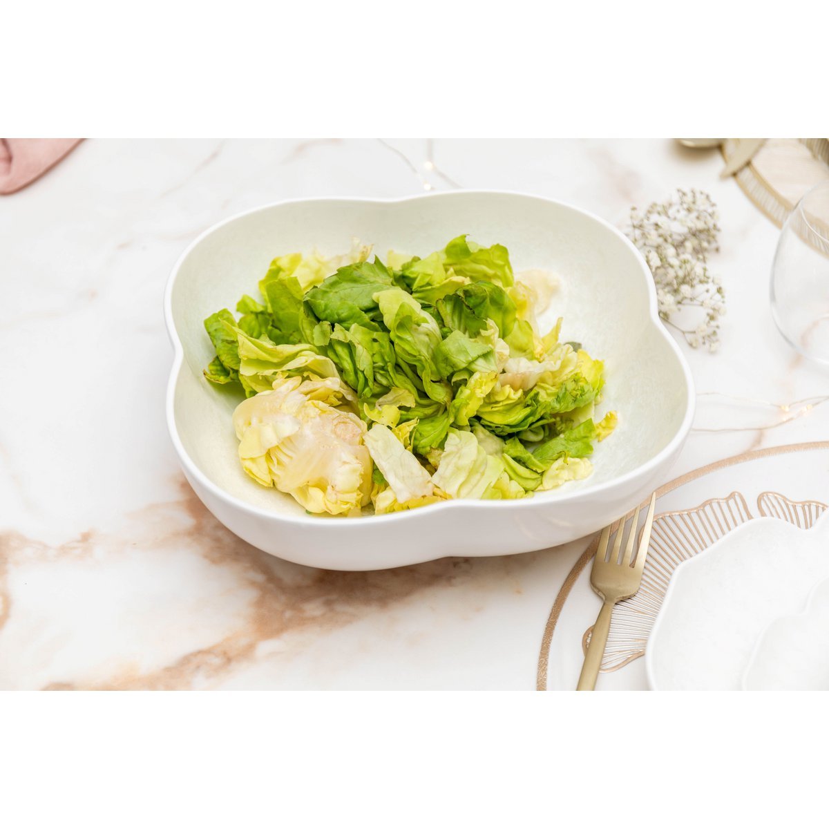 Elegant white porcelain salad bowl for home decor and serving salads | CozyVibe