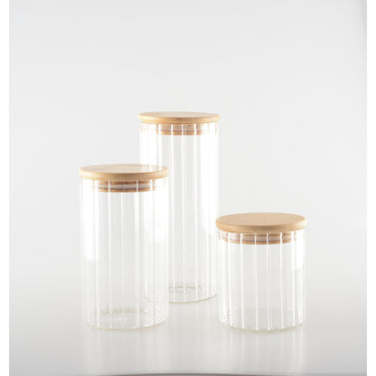 Glass Storage Jar – Airtight Wooden Lid Design - CozyVibe.eu