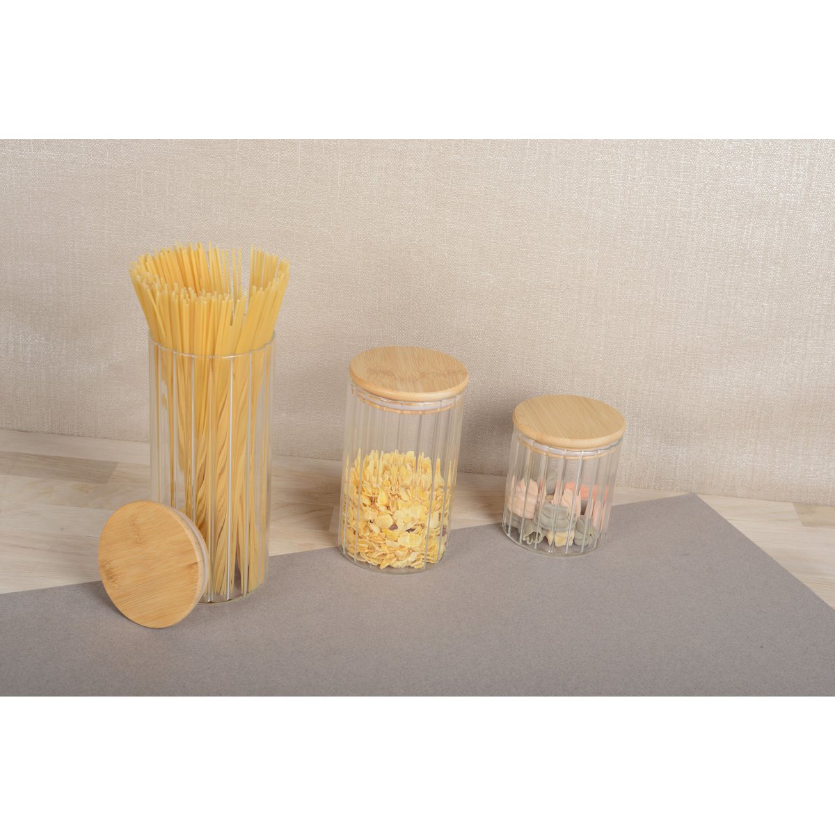 Glass Storage Jar – Airtight Wooden Lid Design - CozyVibe.eu